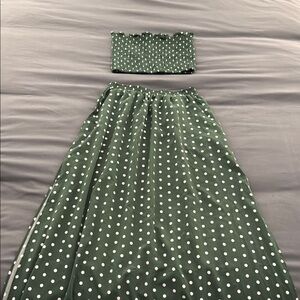 Green Polka Dot Two-Piece Set